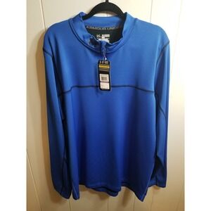 Under Armour Mens Sz 2XL Royal Blue Cold Gear Fitted 1/4 Zip Pullover Shirt‎